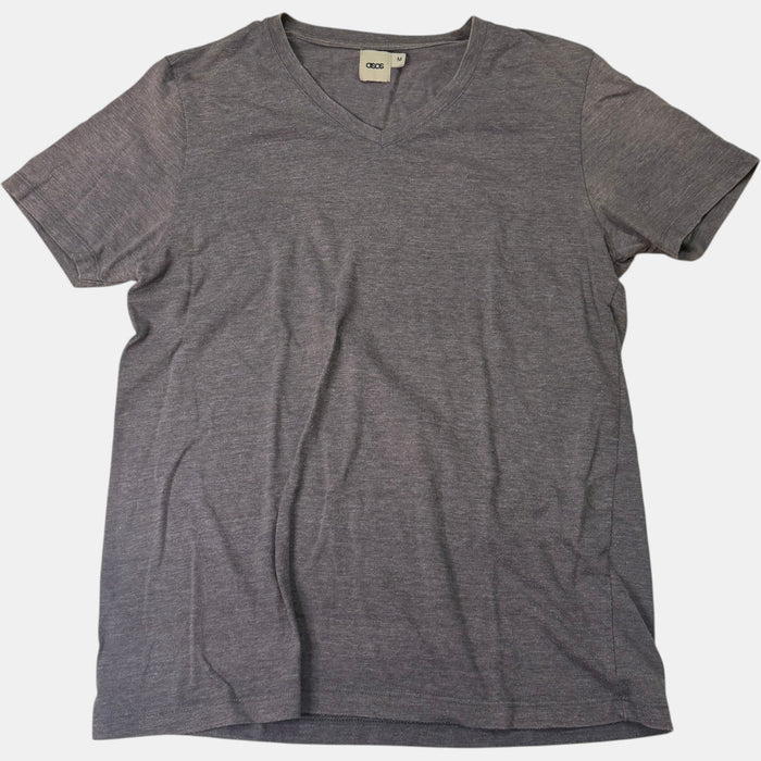 ASOS Grey V-Neck T-Shirt Casual Basics
