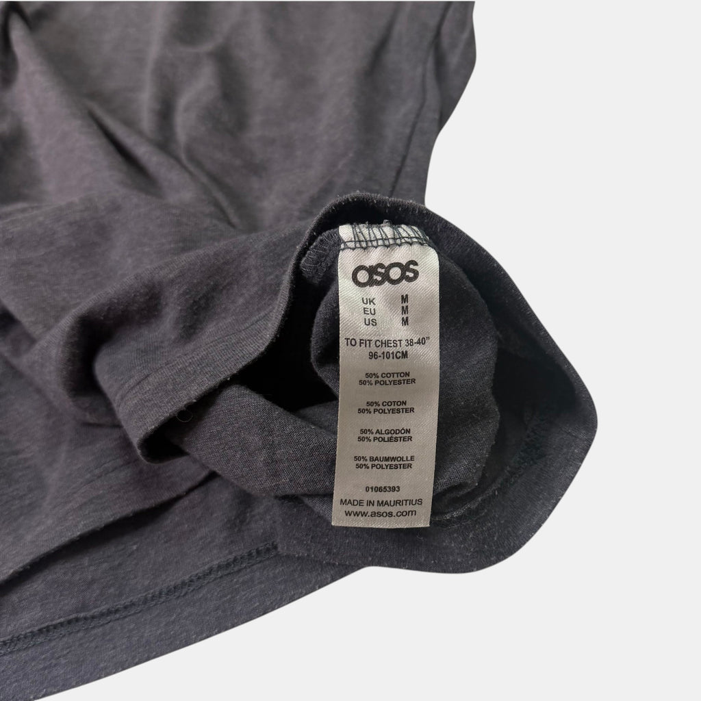 ASOS Grey V-Neck T-Shirt Casual Basics