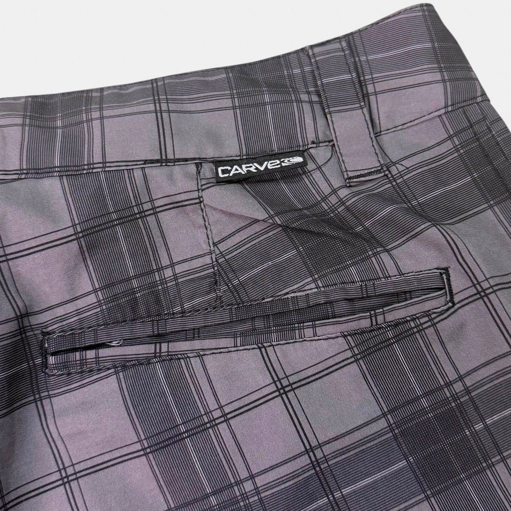 Carve Grey Plaid Hybrid Boardshorts Walkshorts