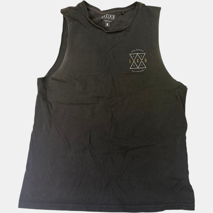 Lucid Essentials Graphic Muscle Tank Top Faded Black