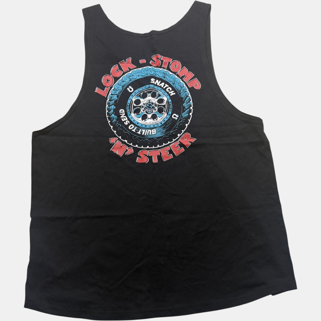 Snatch 4WD Graphic Singlet Black Lock Stomp N Steer Tank