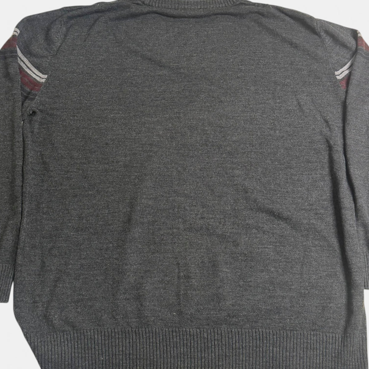 Urban Supply Knit Jumper Striped Crewneck Sweater Charcoal Grey