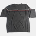 Urban Supply Knit Jumper Striped Crewneck Sweater Charcoal Grey