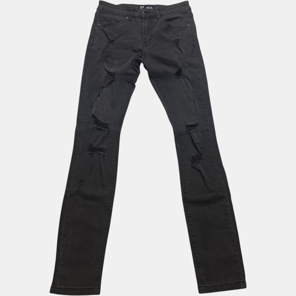 Jay Jays Ripped Super Skinny Distressed Denim Jeans Black