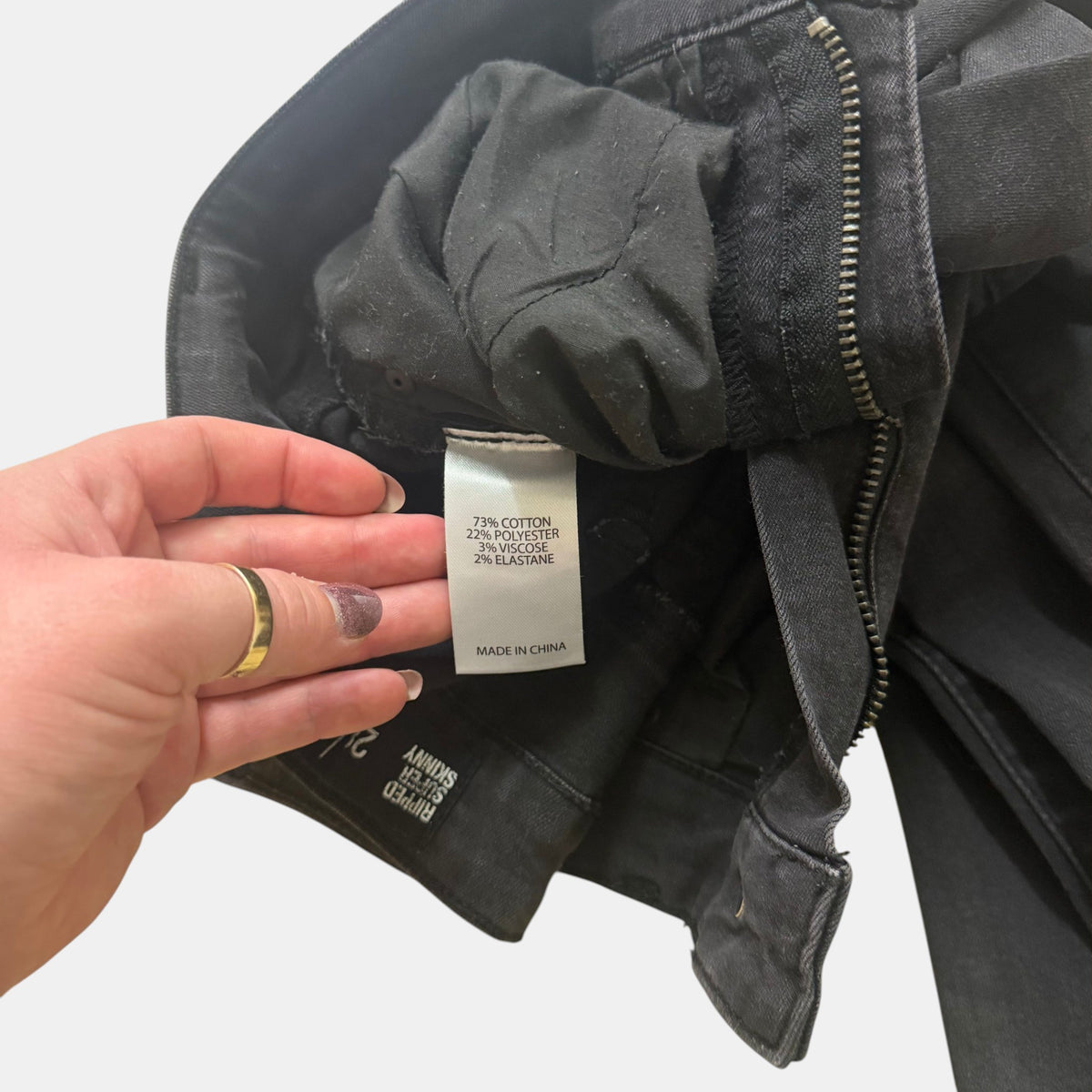 Jay Jays Ripped Super Skinny Distressed Denim Jeans Black