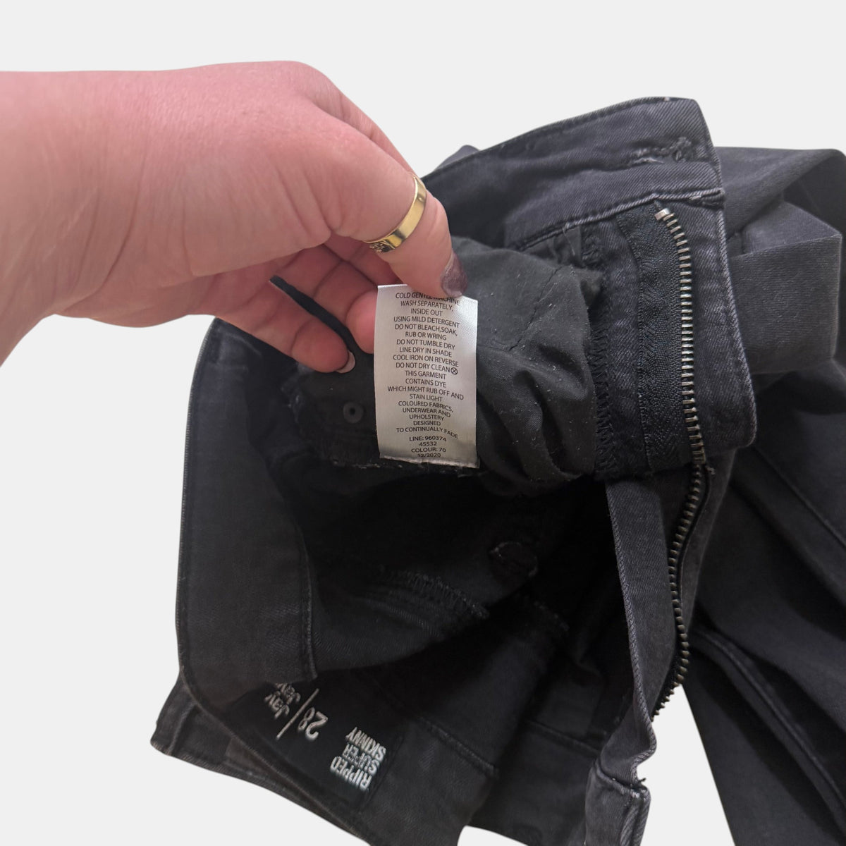 Jay Jays Ripped Super Skinny Distressed Denim Jeans Black