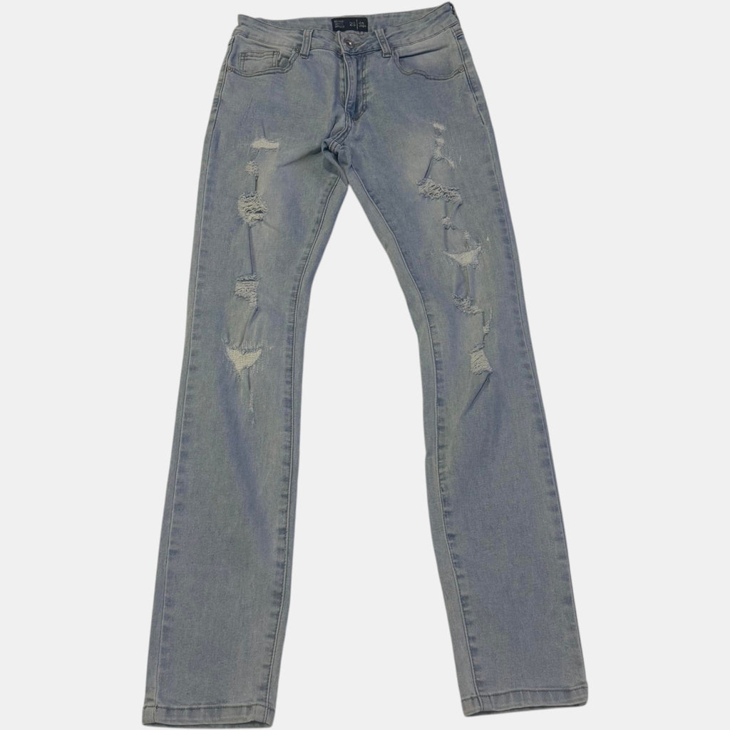 Jay Jays Ripped Super Skinny Distressed Denim Jeans Light Wash