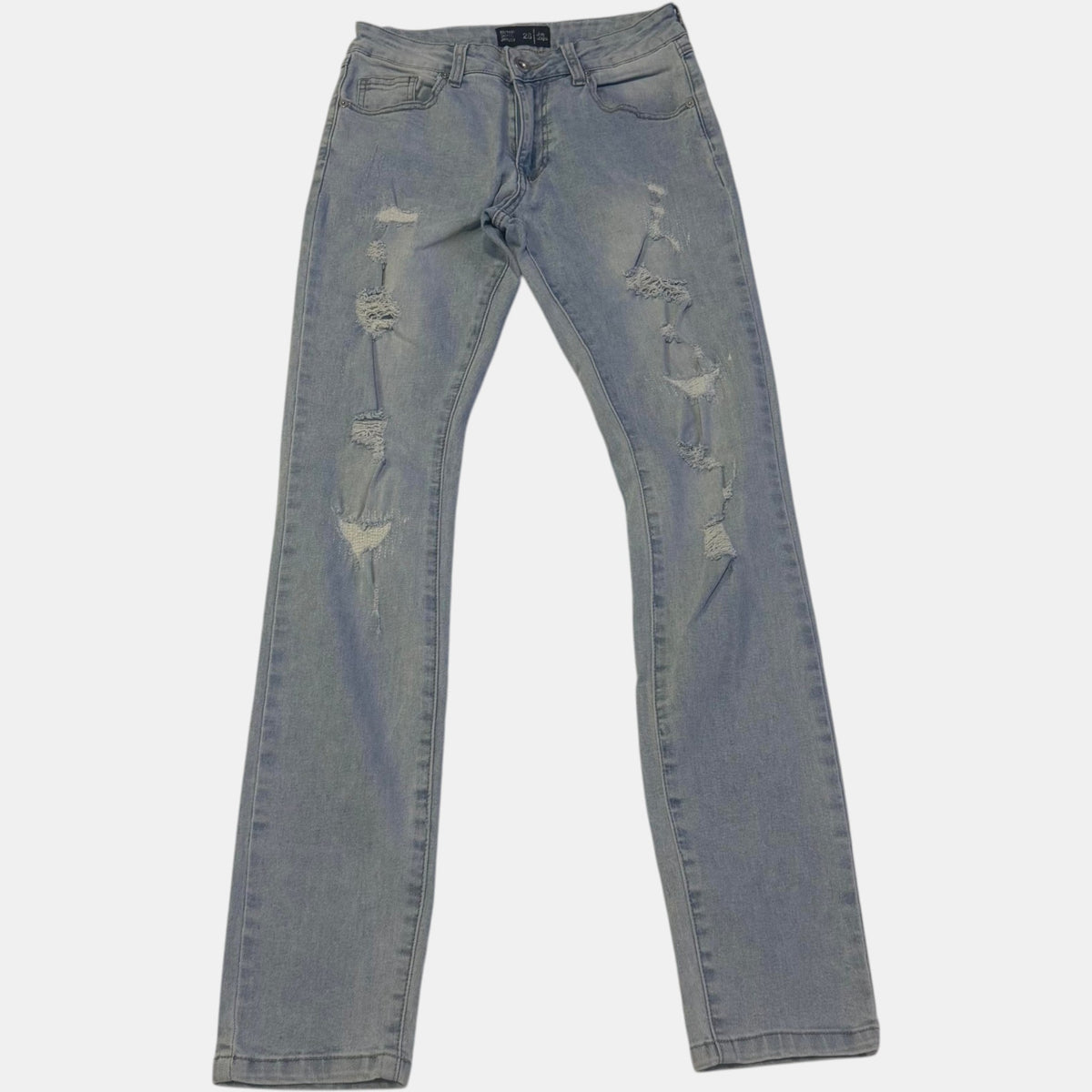 Jay Jays Ripped Super Skinny Distressed Denim Jeans Light Wash