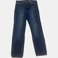 Uniqlo Mid Rise Slim Fit Stretch Denim Jeans Dark Wash Blue