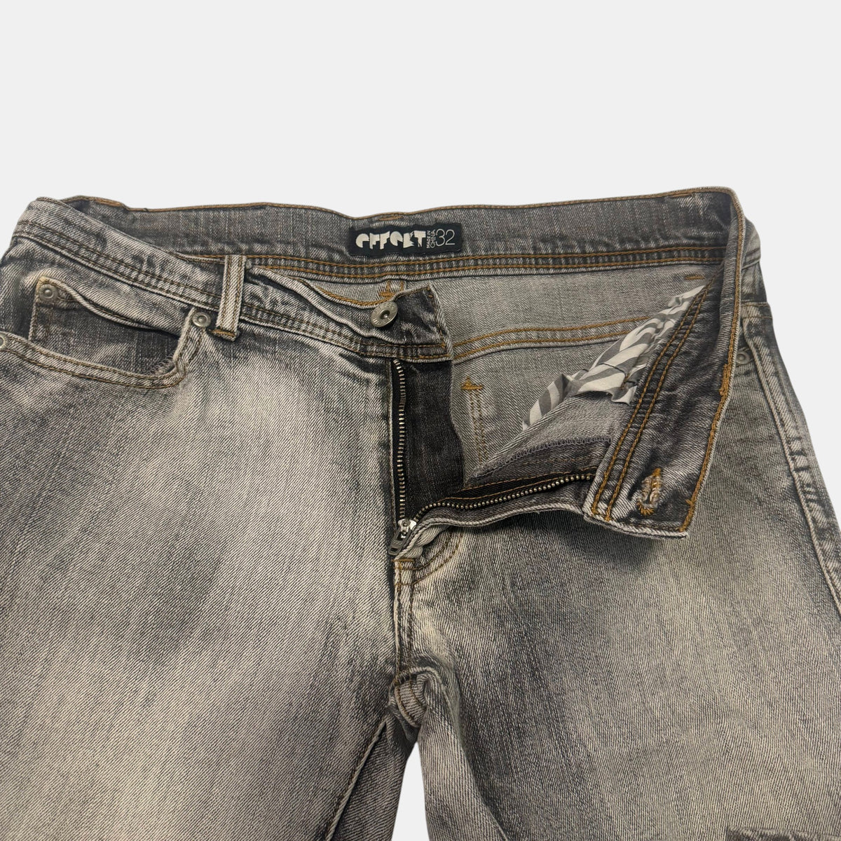 Effekt Grey Acid Wash Bootcut Flare Denim Jeans Low Rise