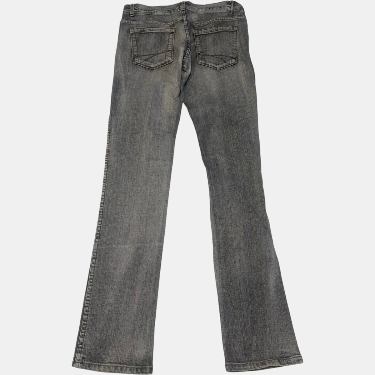 Effekt Grey Acid Wash Bootcut Flare Denim Jeans Low Rise