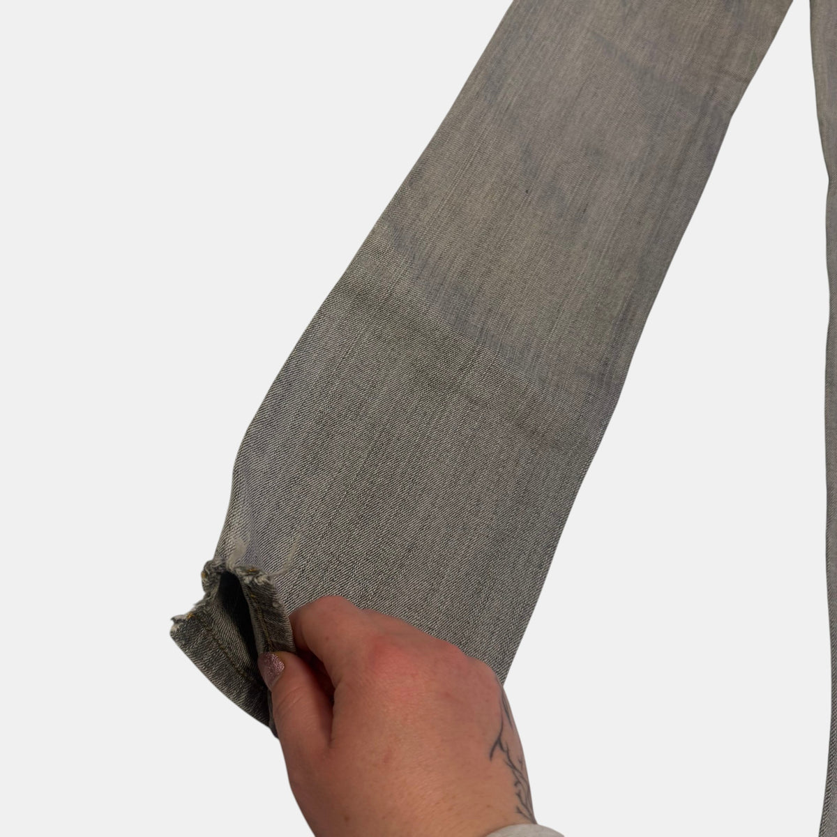 Effekt Skinny Sand Wash Distressed Denim Jeans Grey Mud Wash