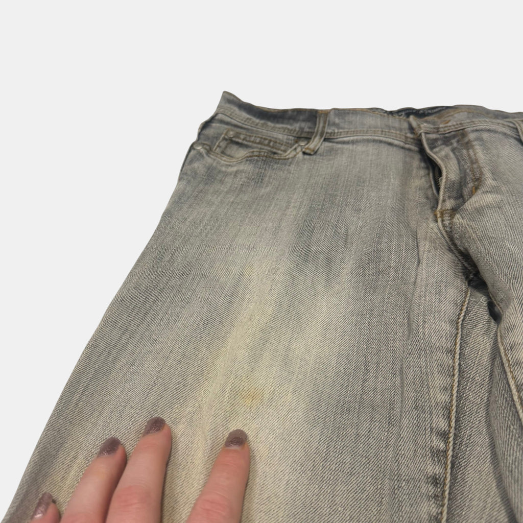 Effekt Skinny Sand Wash Distressed Denim Jeans Grey Mud Wash