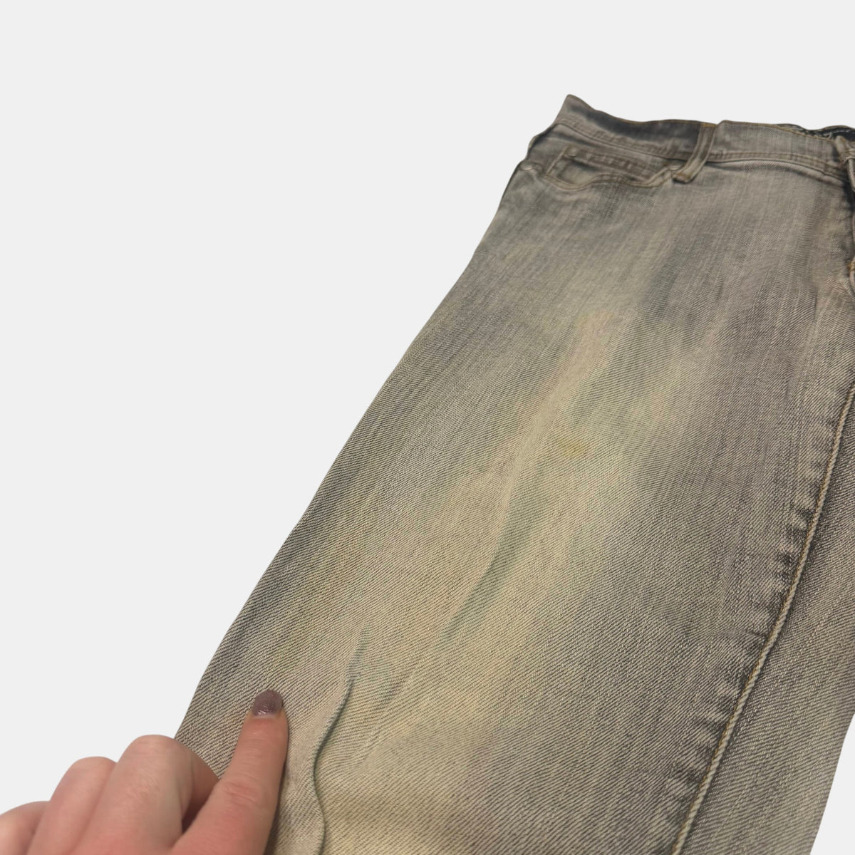 Effekt Skinny Sand Wash Distressed Denim Jeans Grey Mud Wash
