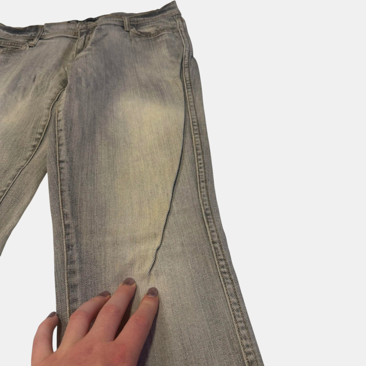 Effekt Skinny Sand Wash Distressed Denim Jeans Grey Mud Wash
