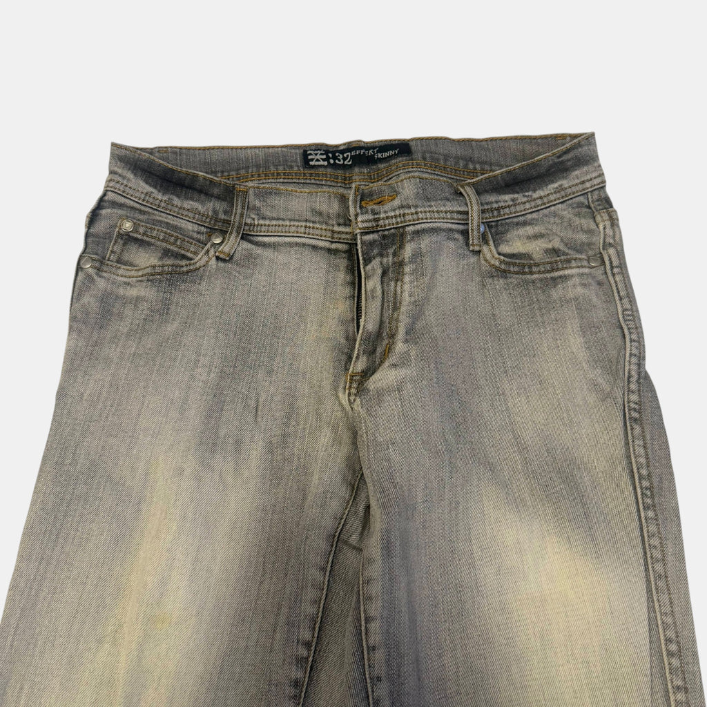 Effekt Skinny Sand Wash Distressed Denim Jeans Grey Mud Wash