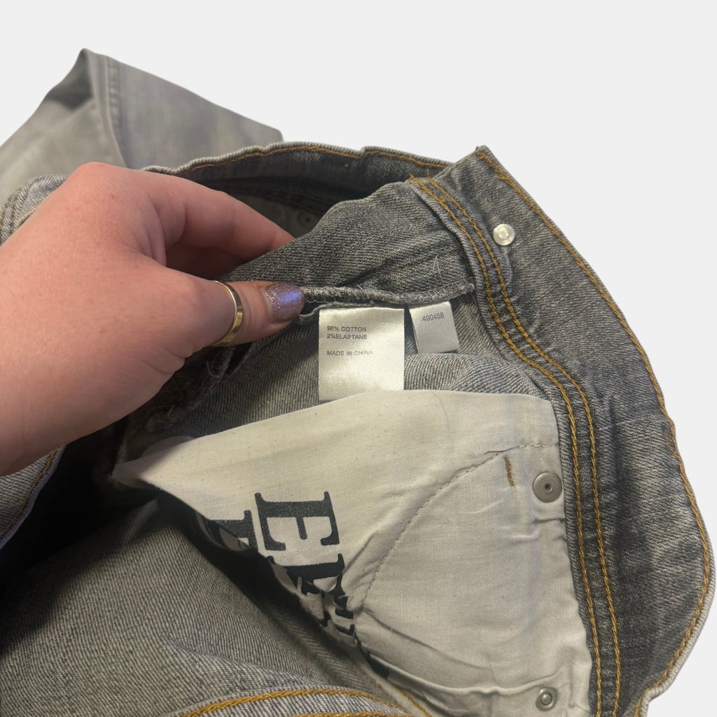 Effekt Skinny Sand Wash Distressed Denim Jeans Grey Mud Wash