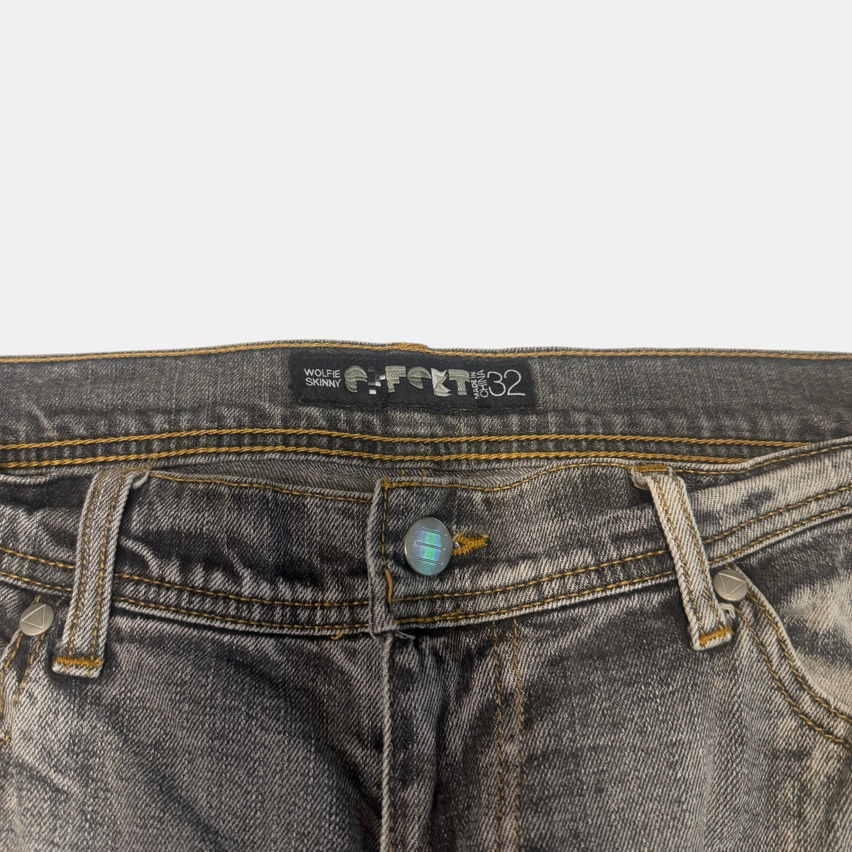 Effekt Wolfie Skinny Acid Wash Denim Jeans Grey Fade