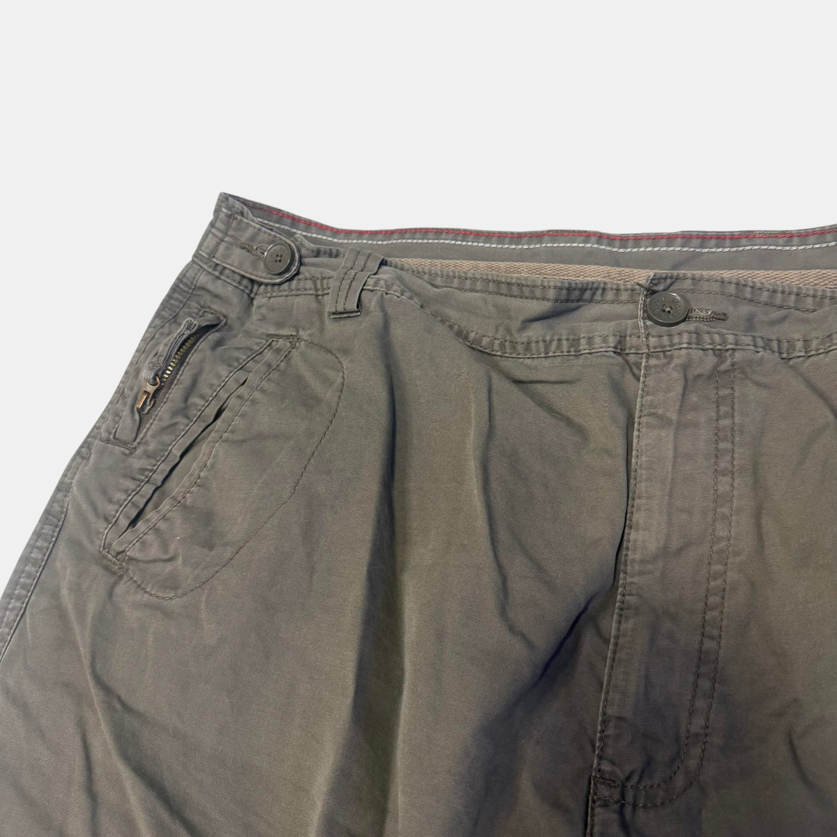 Wolsey Multi Pocket Cargo Pants Wide Leg Utility Trousers Khaki Brown