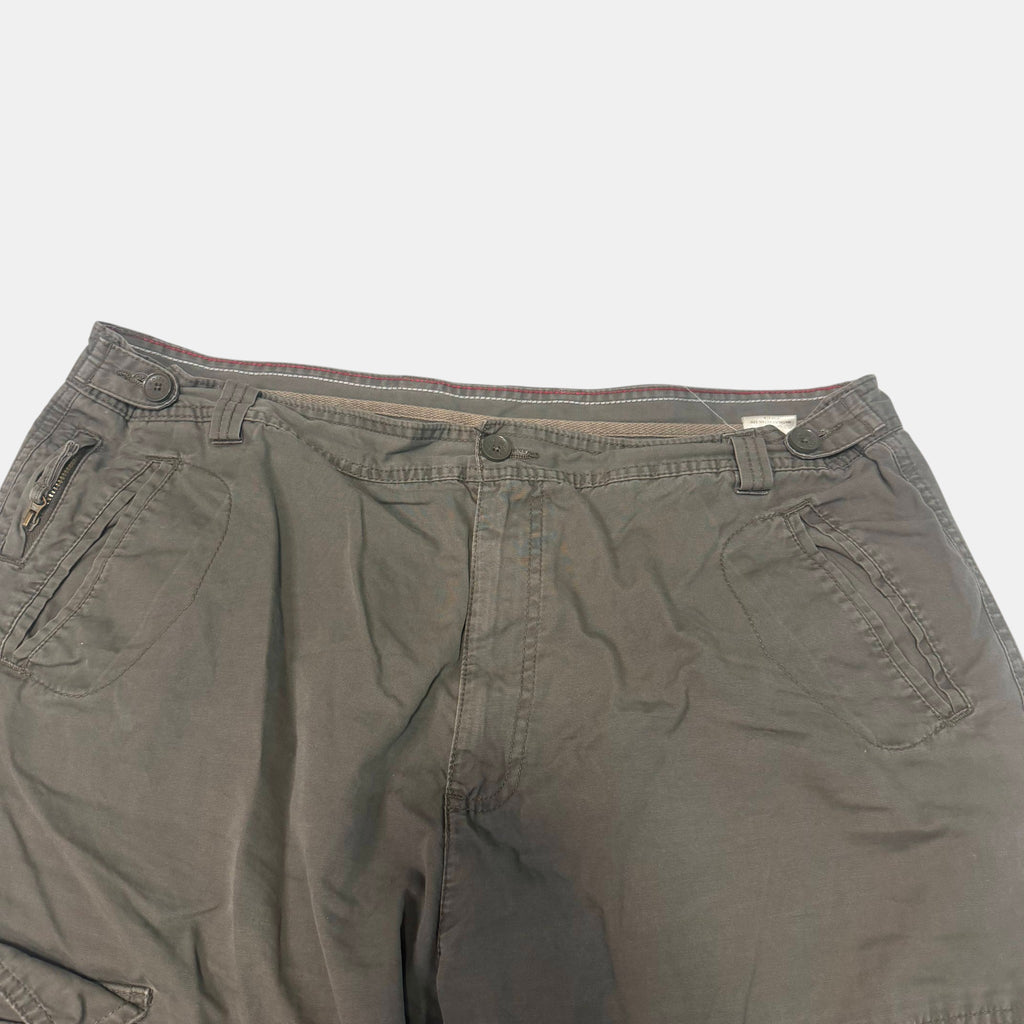 Wolsey Multi Pocket Cargo Pants Wide Leg Utility Trousers Khaki Brown