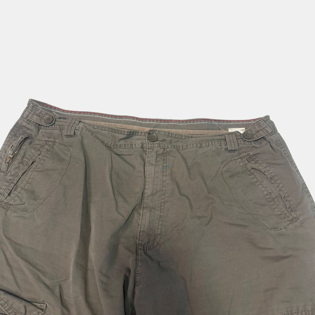 Wolsey Multi Pocket Cargo Pants Wide Leg Utility Trousers Khaki Brown