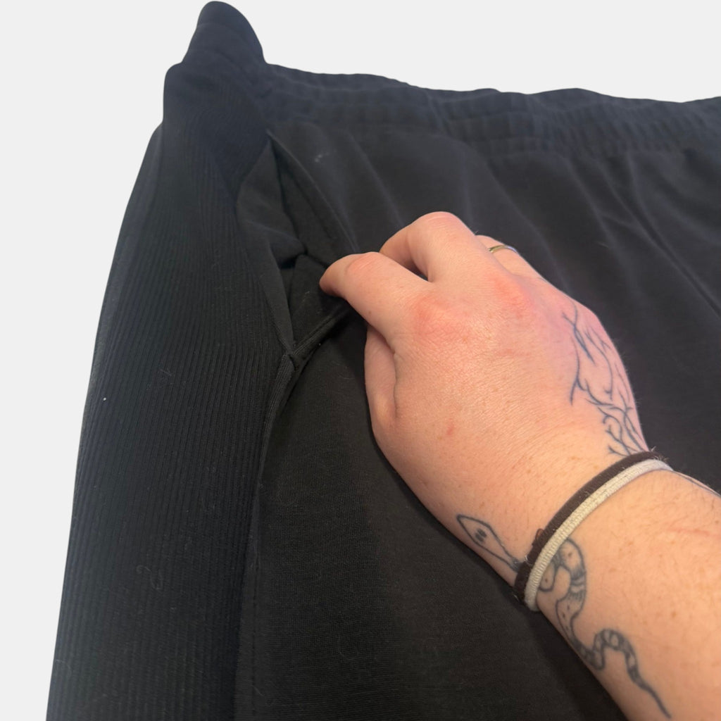 Anko Active Black Wide Leg Trackpants Ribbed Side Panel Lounge Pants