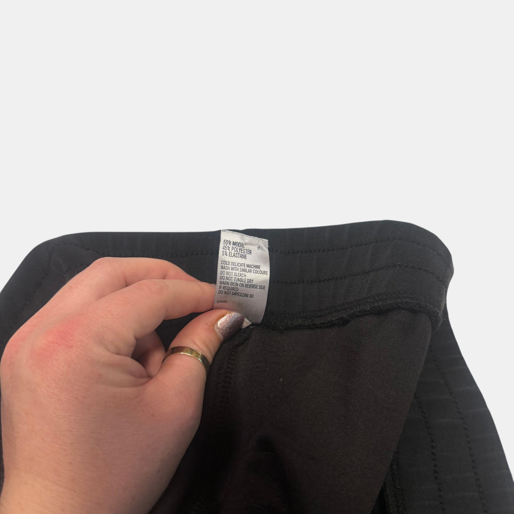 Anko Active Black Wide Leg Trackpants Ribbed Side Panel Lounge Pants