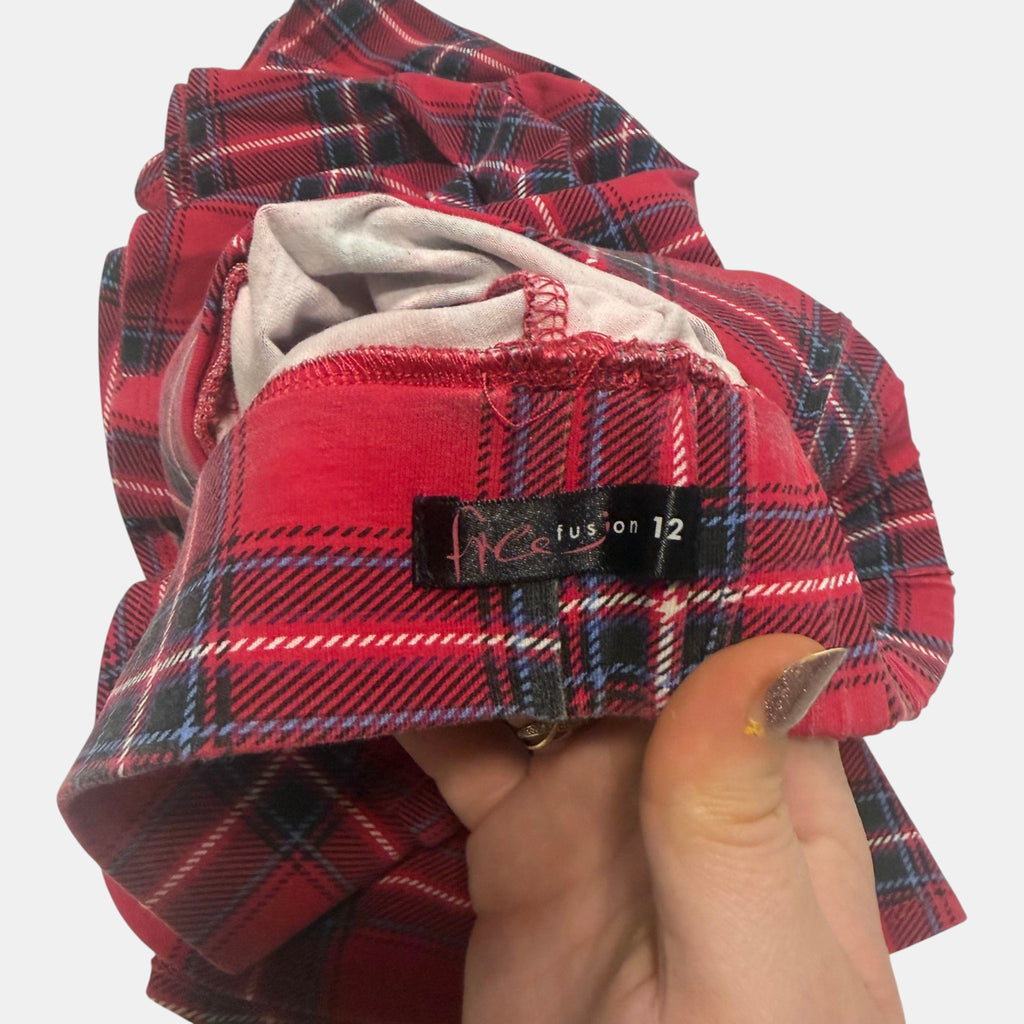 Free Fusion Red Tartan Plaid Pleated Mini Skirt Alt Schoolgirl