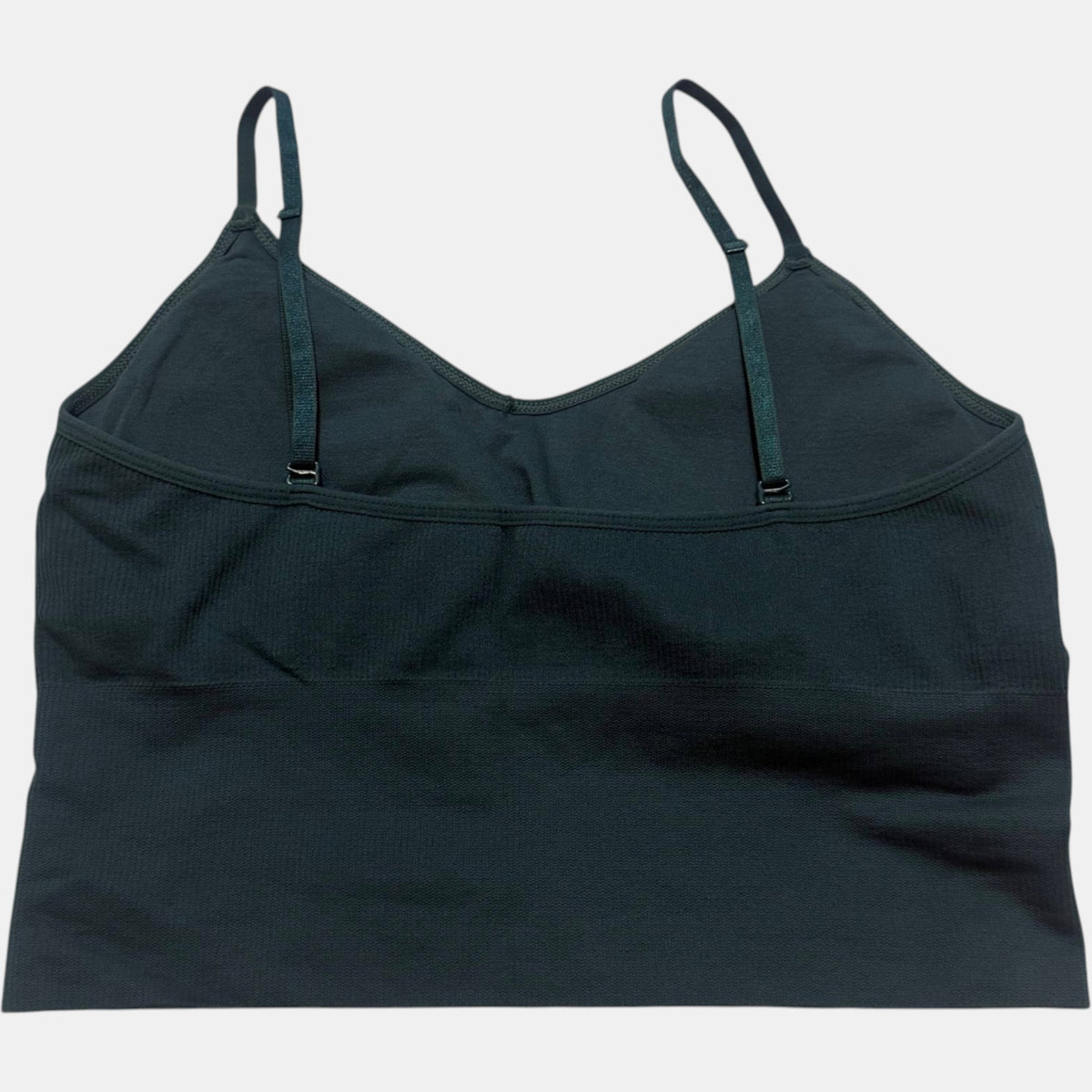 Ally Fashion Ribbed Seamless Cami Crop Top Dark Teal Green