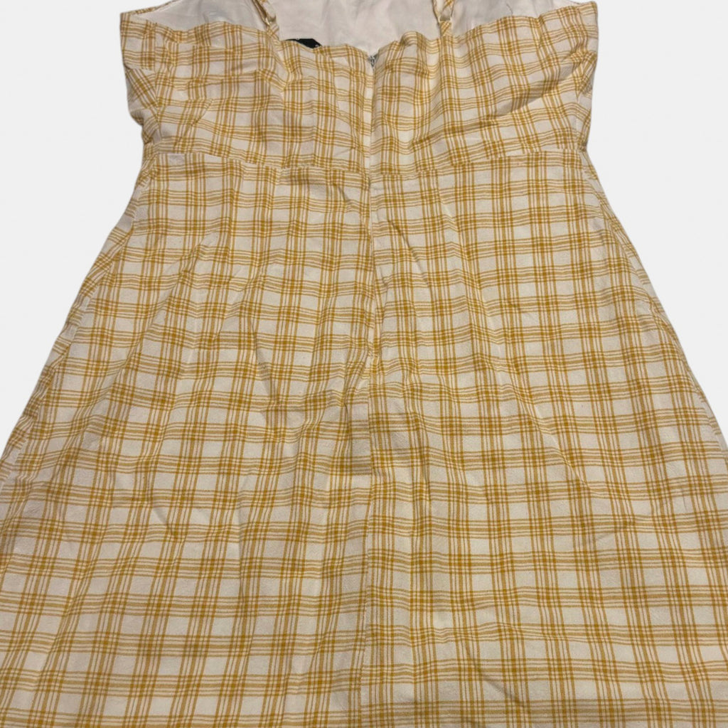 Jay Jays Gingham Plaid Camisole Sun Dress Yellow White