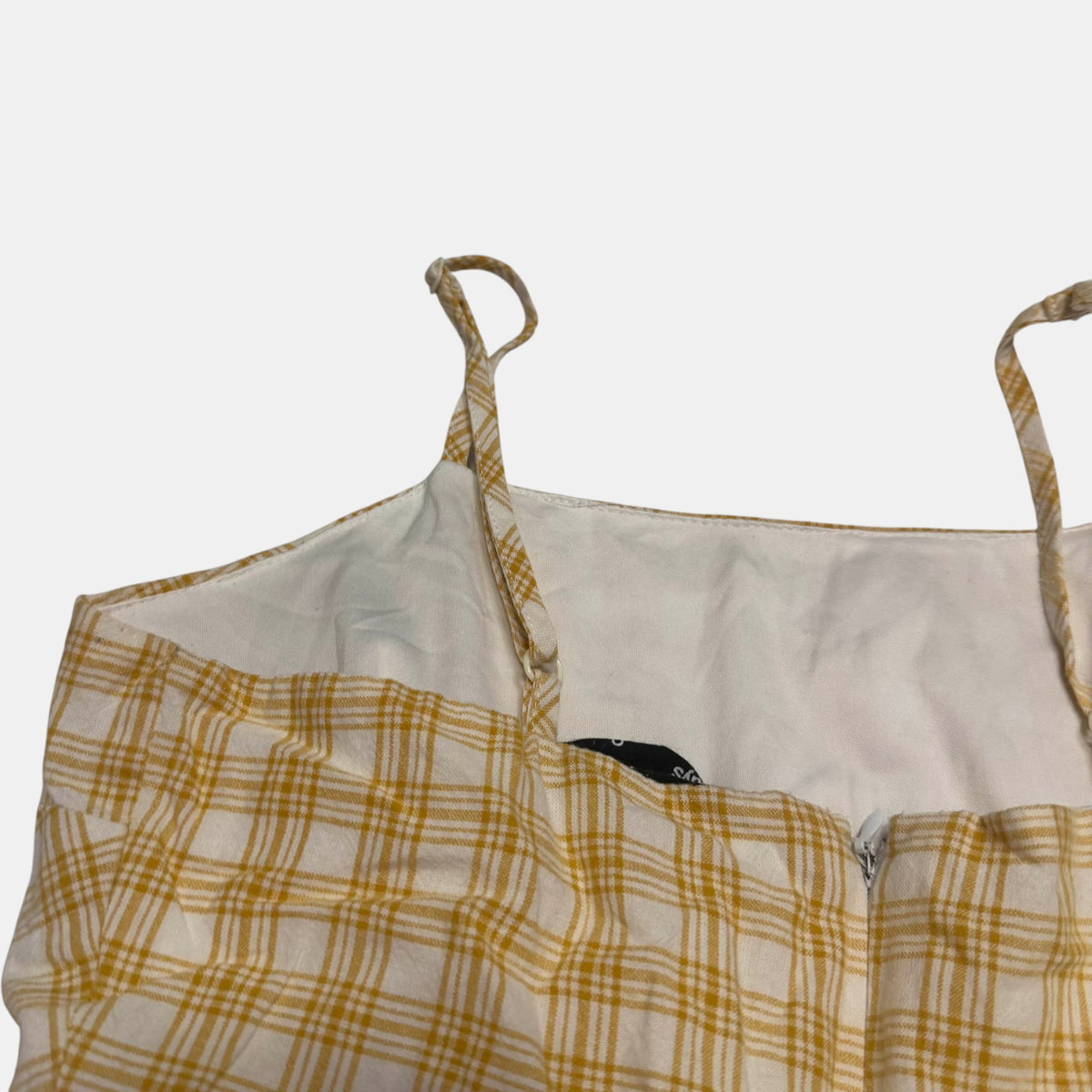 Jay Jays Gingham Plaid Camisole Sun Dress Yellow White