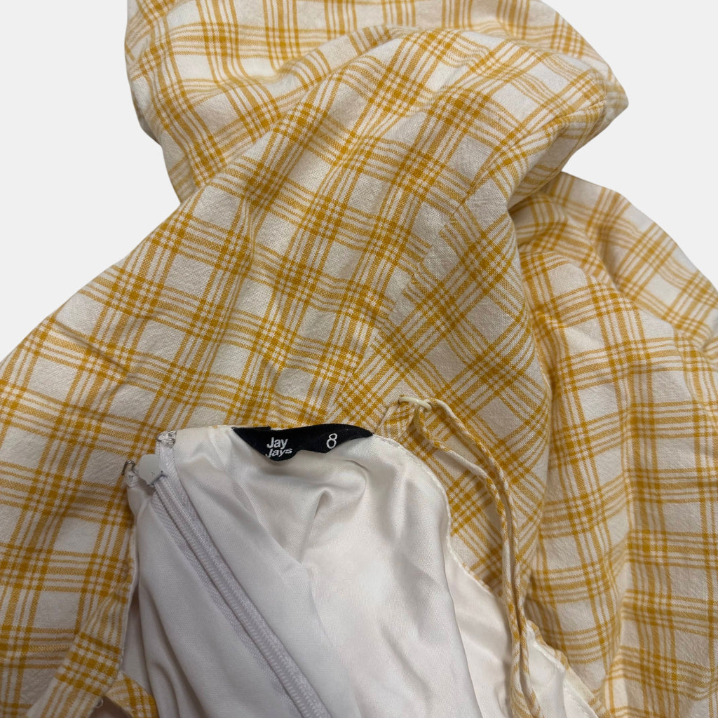 Jay Jays Gingham Plaid Camisole Sun Dress Yellow White