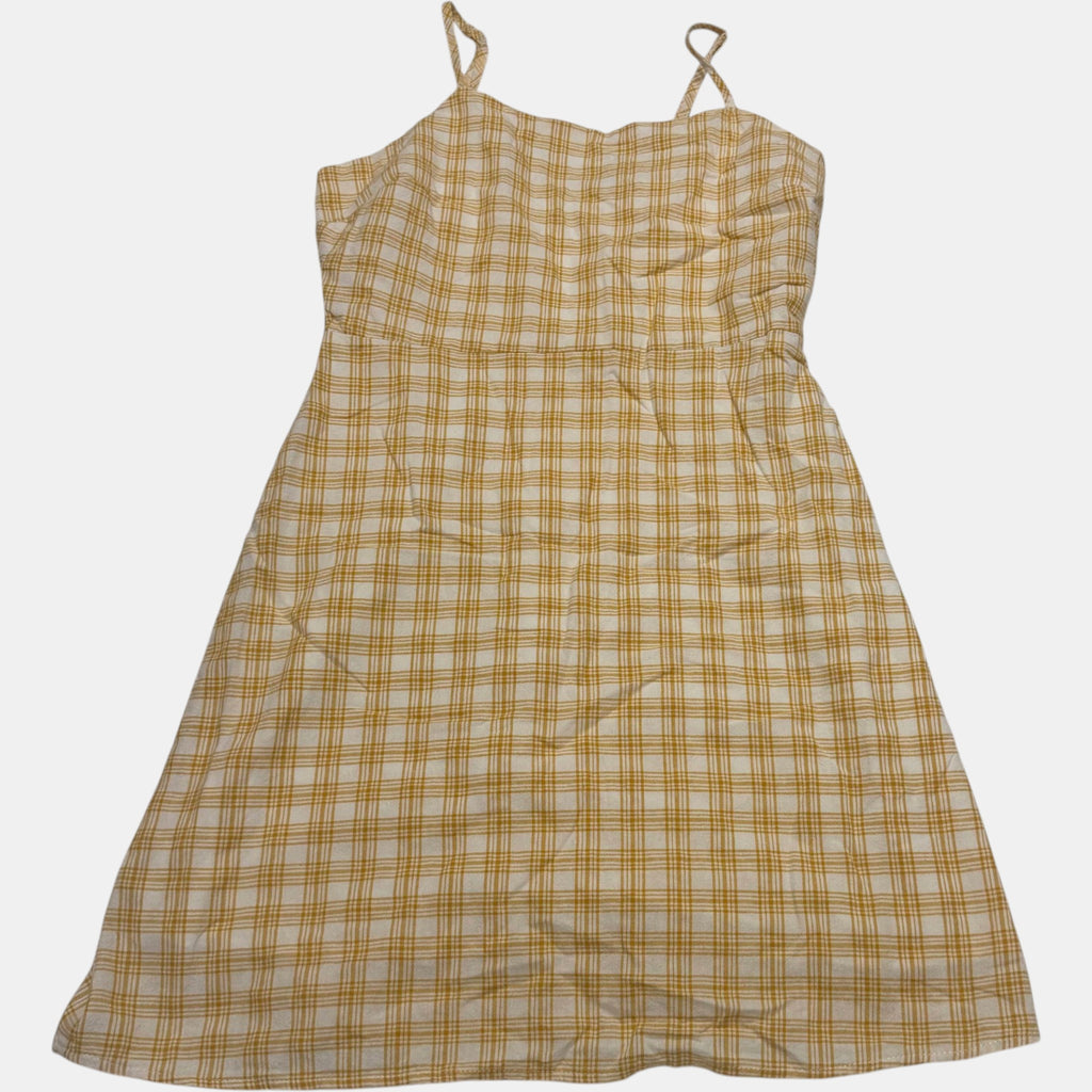 Jay Jays Gingham Plaid Camisole Sun Dress Yellow White