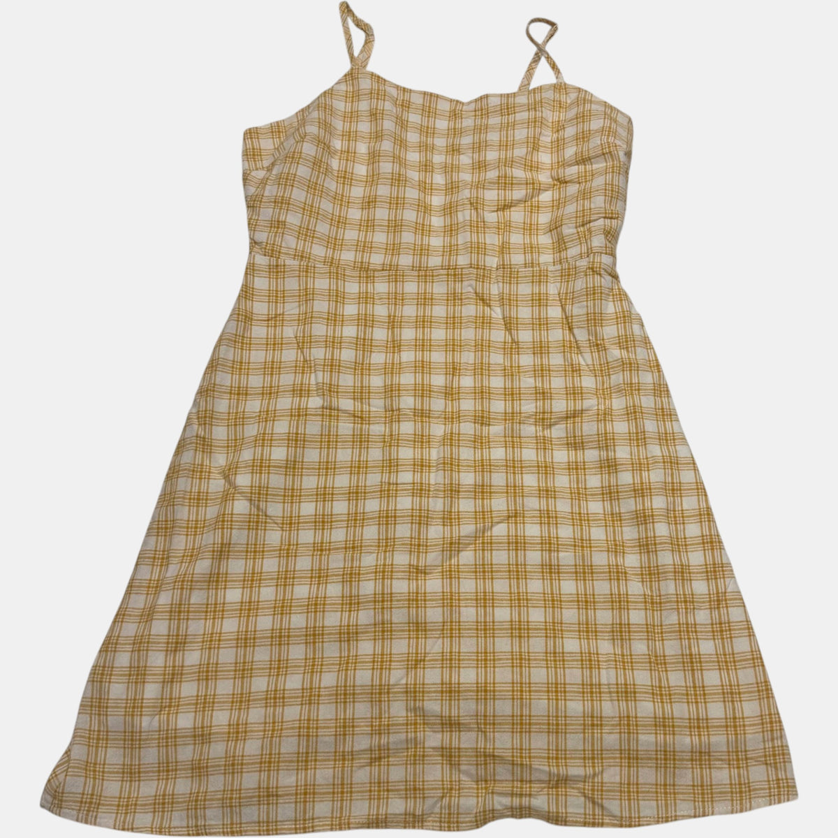 Jay Jays Gingham Plaid Camisole Sun Dress Yellow White