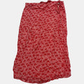 Glassons Floral Midi Skirt Pink Red Button Side Tie Wrap Style