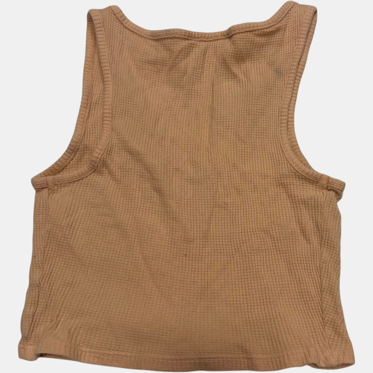 Supre Waffle Knit Crop Top Notch Neck Camisole Peach Orange