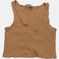 Supre Waffle Knit Crop Top Notch Neck Camisole Peach Orange