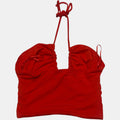 Anko Red Halter Neck Crop Top Ruched Front Cut Out Camisole